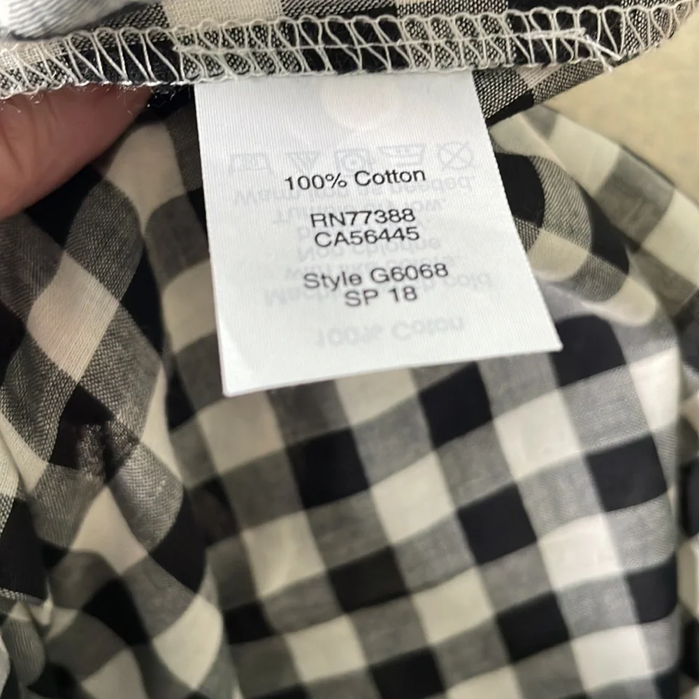 J. Crew black and white gingham women's top